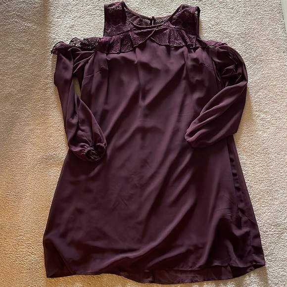 Maurices cocktail  dress with a cold shoulder and sheer sleeves - Picture 6 of 10